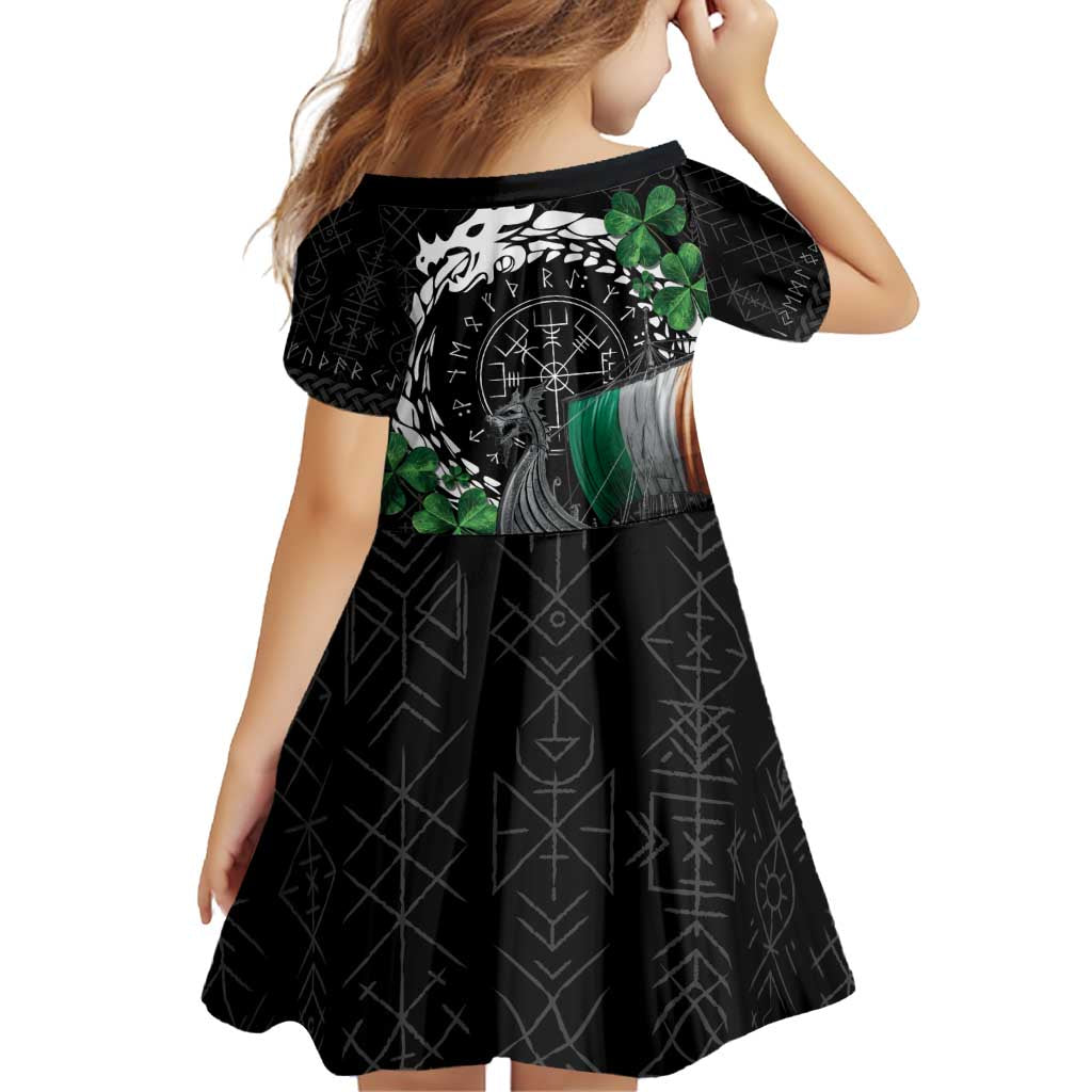 Ireland Viking Drakkar Family Matching Off Shoulder Short Dress and Hawaiian Shirt Viking Blood - Wonder Print Shop