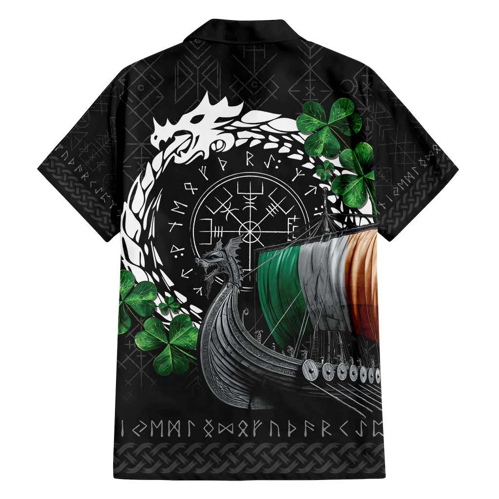 Ireland Viking Drakkar Family Matching Off Shoulder Short Dress and Hawaiian Shirt Viking Blood - Wonder Print Shop