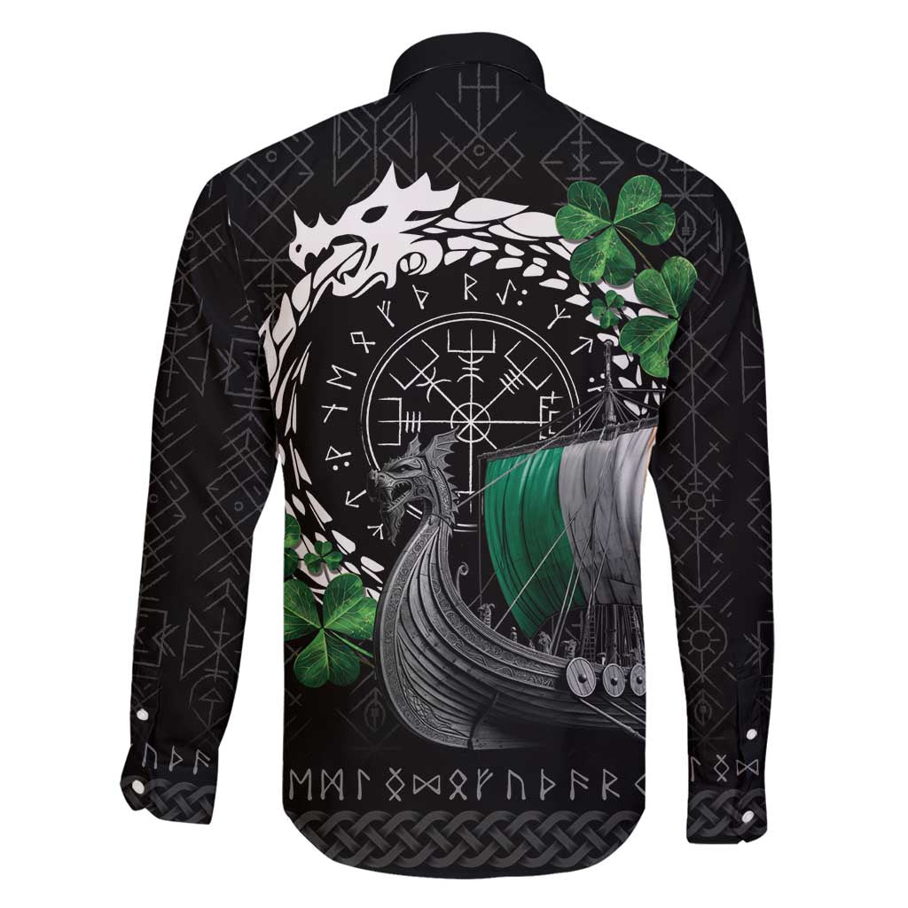 Ireland Viking Drakkar Family Matching Off Shoulder Short Dress and Hawaiian Shirt Viking Blood - Wonder Print Shop