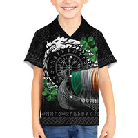 Ireland Viking Drakkar Family Matching Off Shoulder Short Dress and Hawaiian Shirt Viking Blood - Wonder Print Shop