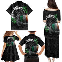 Ireland Viking Drakkar Family Matching Puletasi and Hawaiian Shirt Viking Blood - Wonder Print Shop