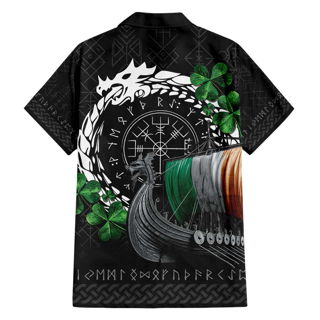 Ireland Viking Drakkar Family Matching Short Sleeve Bodycon Dress and Hawaiian Shirt Viking Blood - Wonder Print Shop