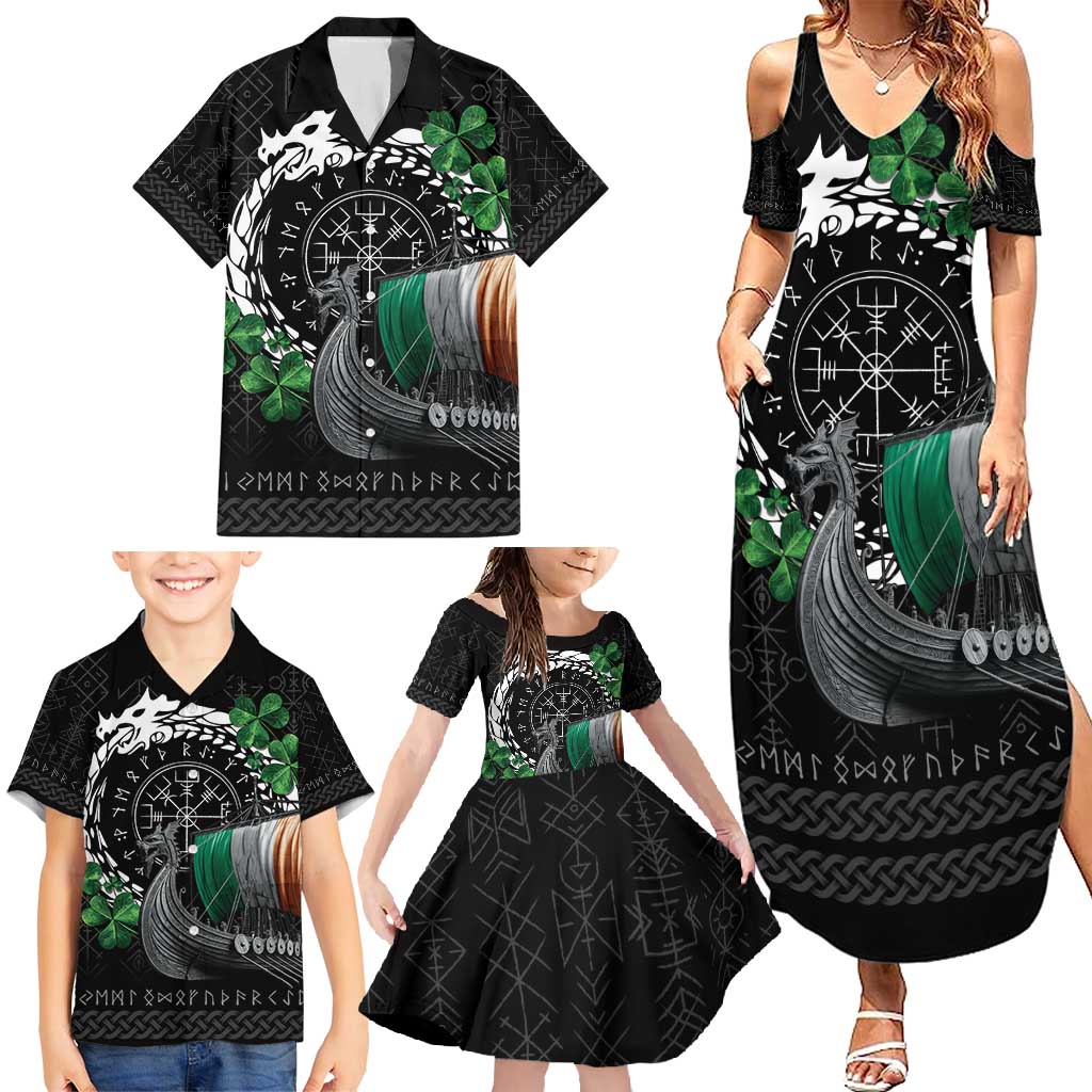 Ireland Viking Drakkar Family Matching Summer Maxi Dress and Hawaiian Shirt Viking Blood - Wonder Print Shop