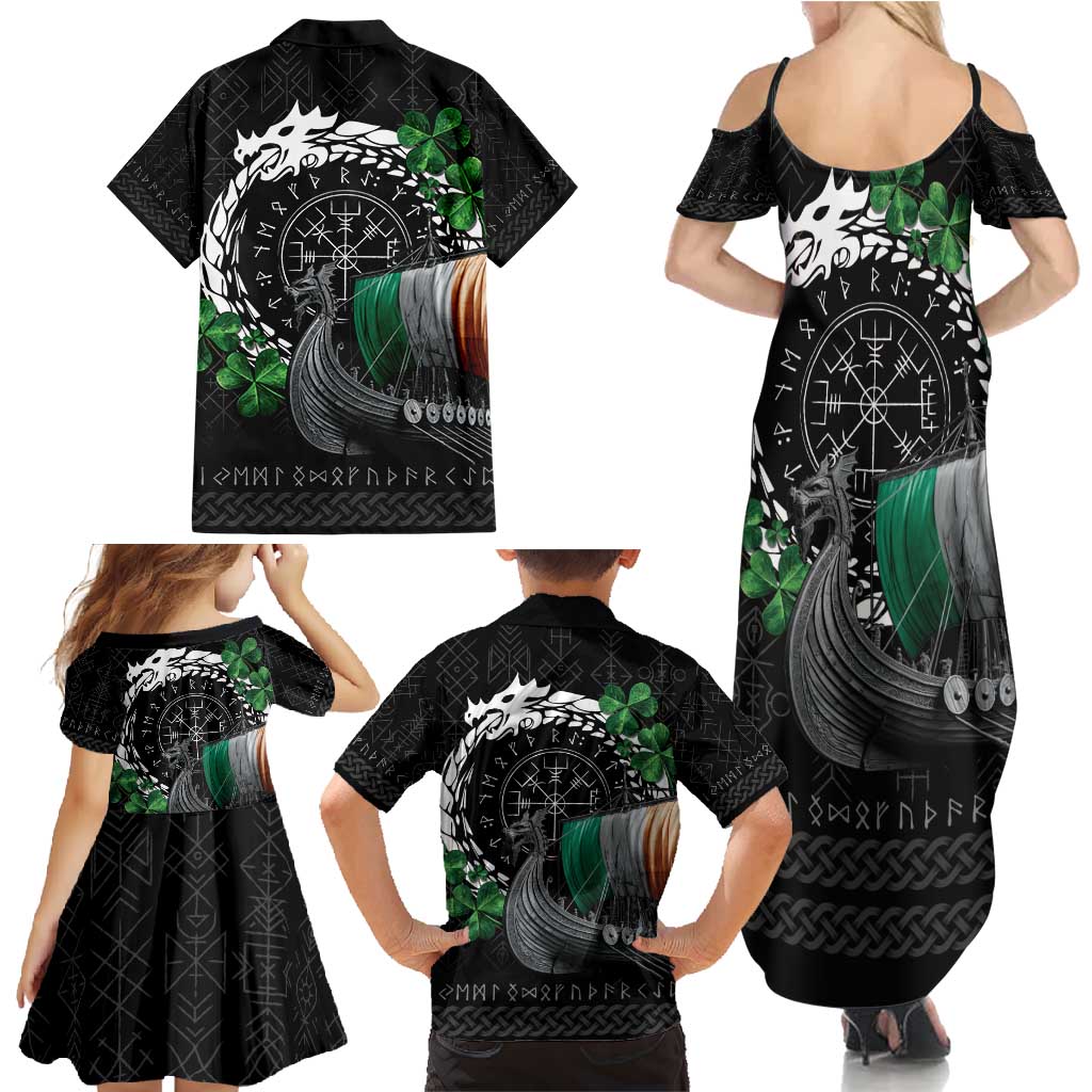 Ireland Viking Drakkar Family Matching Summer Maxi Dress and Hawaiian Shirt Viking Blood - Wonder Print Shop