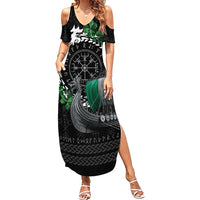 Ireland Viking Drakkar Family Matching Summer Maxi Dress and Hawaiian Shirt Viking Blood - Wonder Print Shop