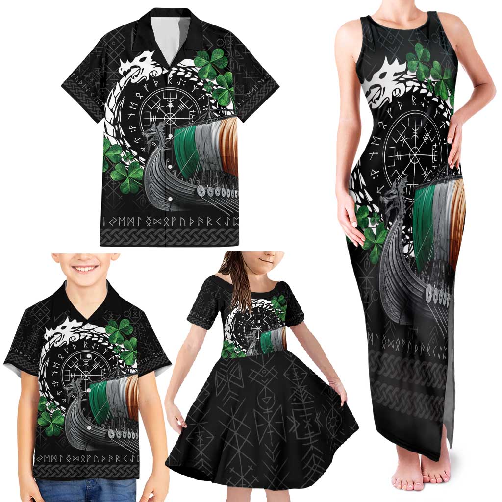 Ireland Viking Drakkar Family Matching Tank Maxi Dress and Hawaiian Shirt Viking Blood - Wonder Print Shop