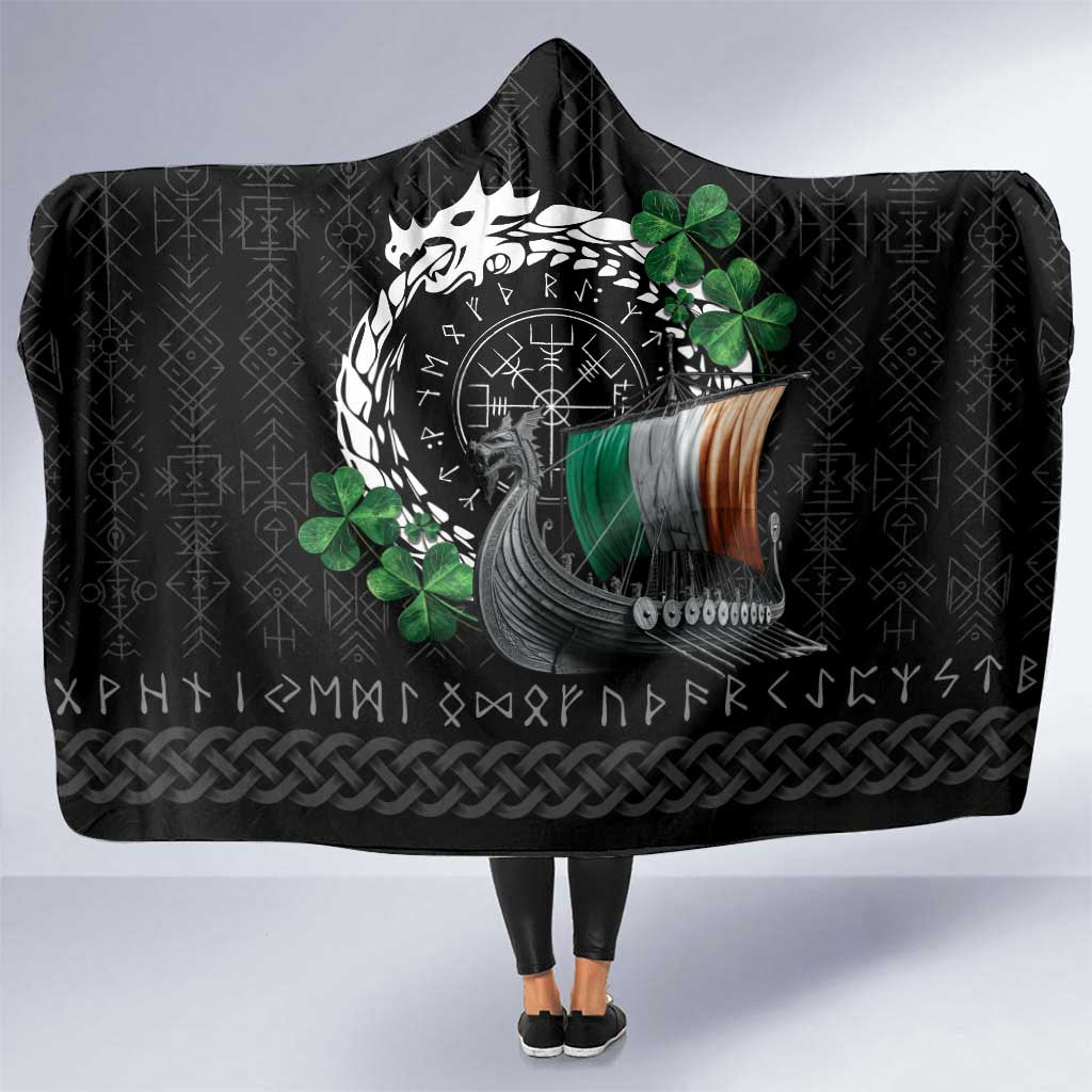 Ireland Viking Drakkar Hooded Blanket Viking Blood - Wonder Print Shop