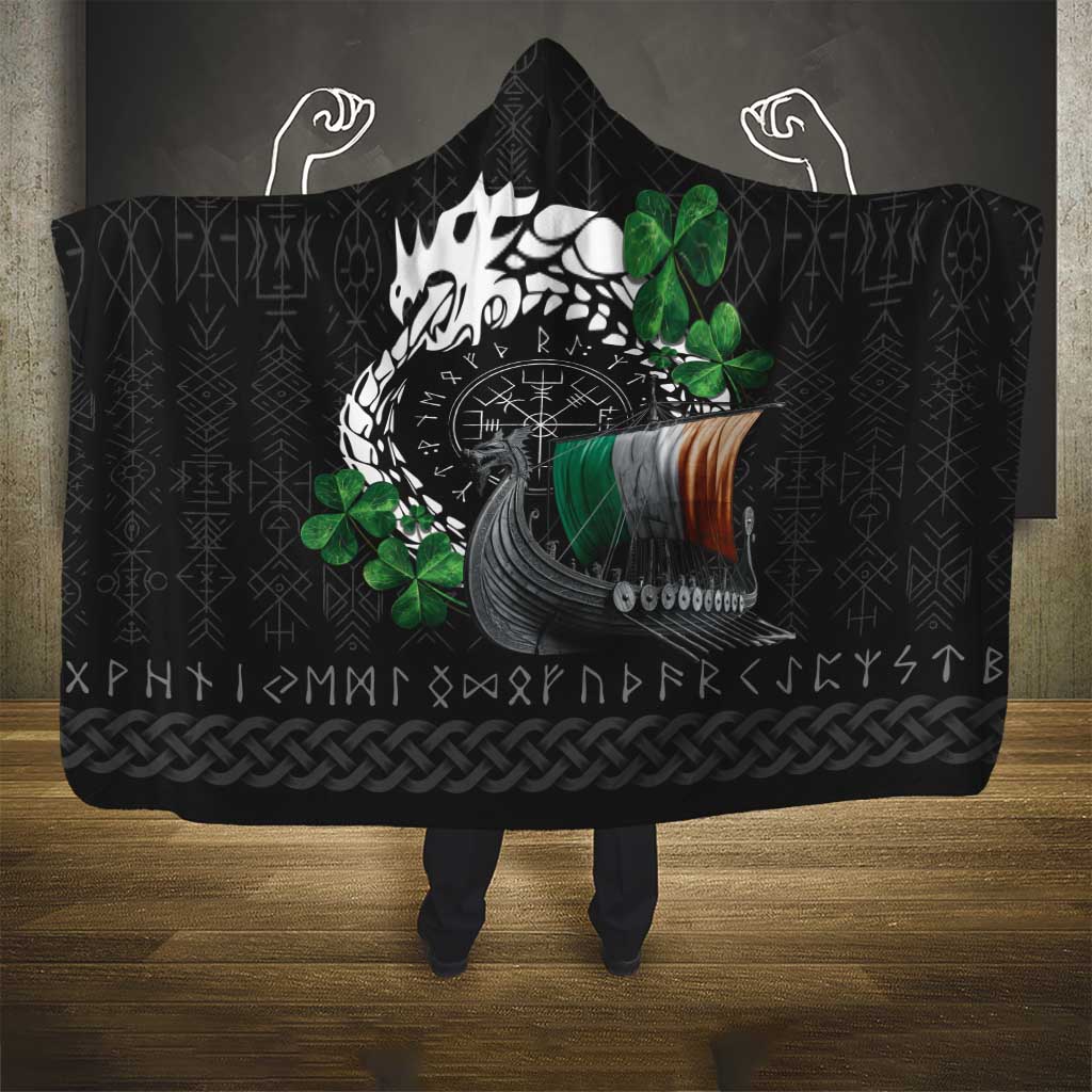 Ireland Viking Drakkar Hooded Blanket Viking Blood - Wonder Print Shop