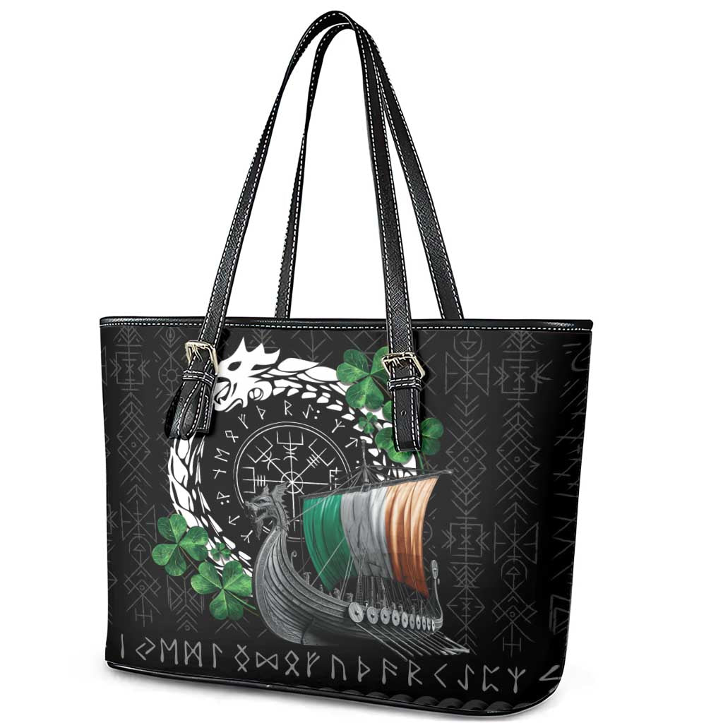 Ireland Viking Drakkar Leather Tote Bag Viking Blood - Wonder Print Shop
