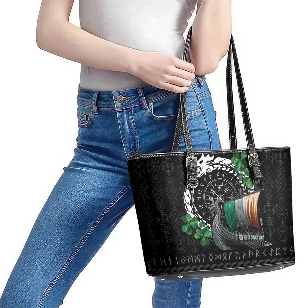 Ireland Viking Drakkar Leather Tote Bag Viking Blood - Wonder Print Shop