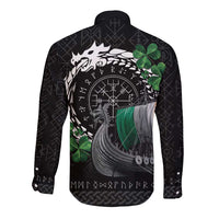 Ireland Viking Drakkar Long Sleeve Button Shirt Viking Blood - Wonder Print Shop
