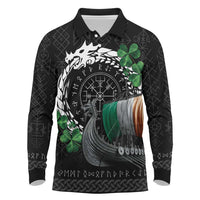 Ireland Viking Drakkar Long Sleeve Polo Shirt Viking Blood - Wonder Print Shop