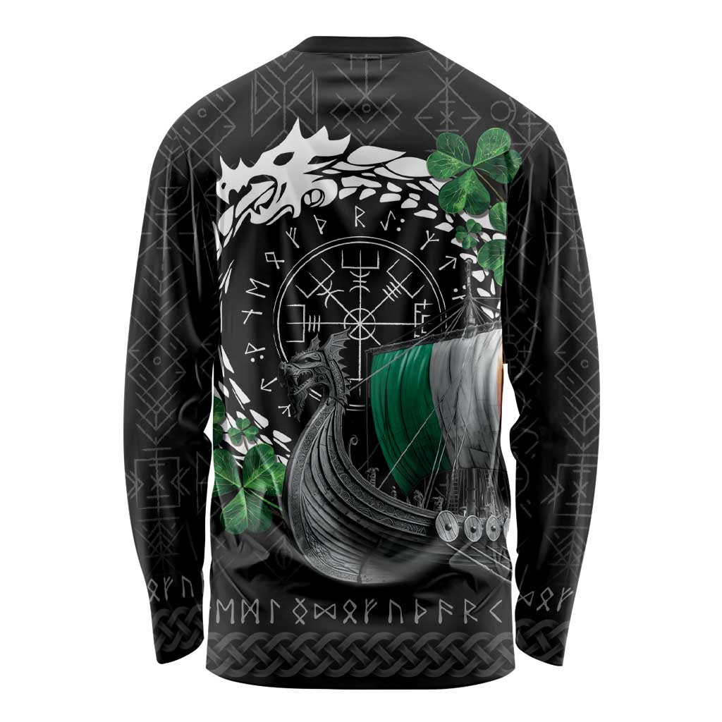 Ireland Viking Drakkar Long Sleeve Shirt Viking Blood - Wonder Print Shop