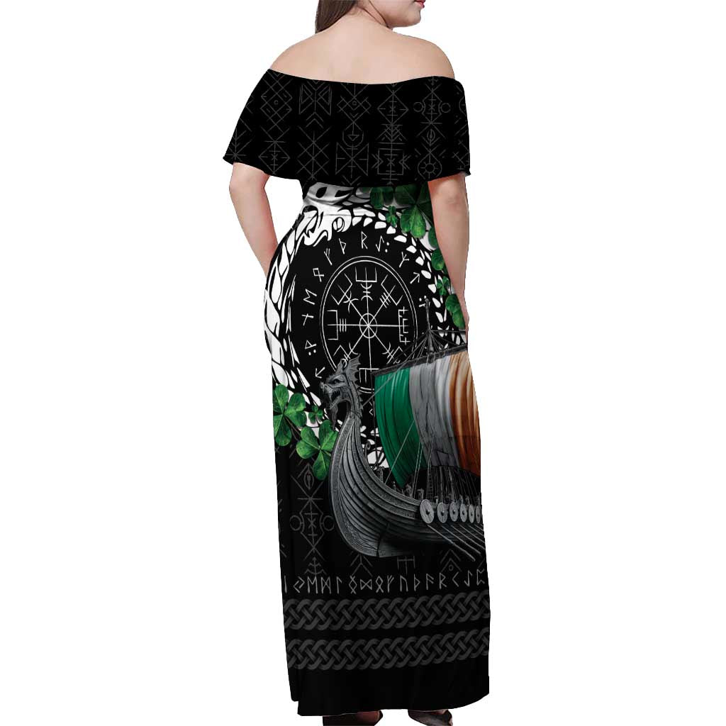 Ireland Viking Drakkar Off Shoulder Maxi Dress Viking Blood - Wonder Print Shop