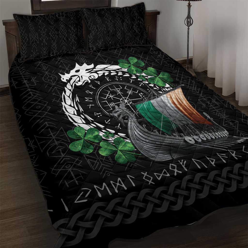 Ireland Viking Drakkar Quilt Bed Set Viking Blood - Wonder Print Shop