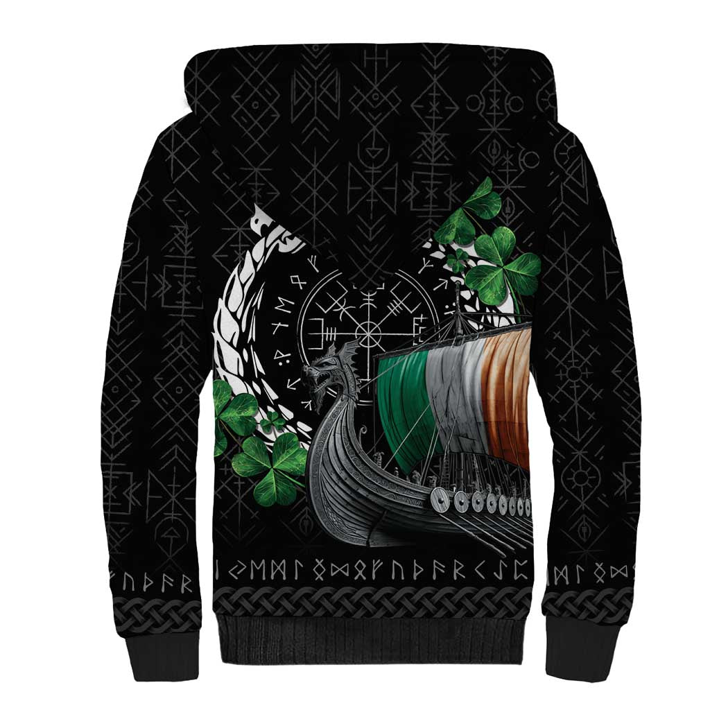 Ireland Viking Drakkar Sherpa Hoodie Viking Blood - Wonder Print Shop