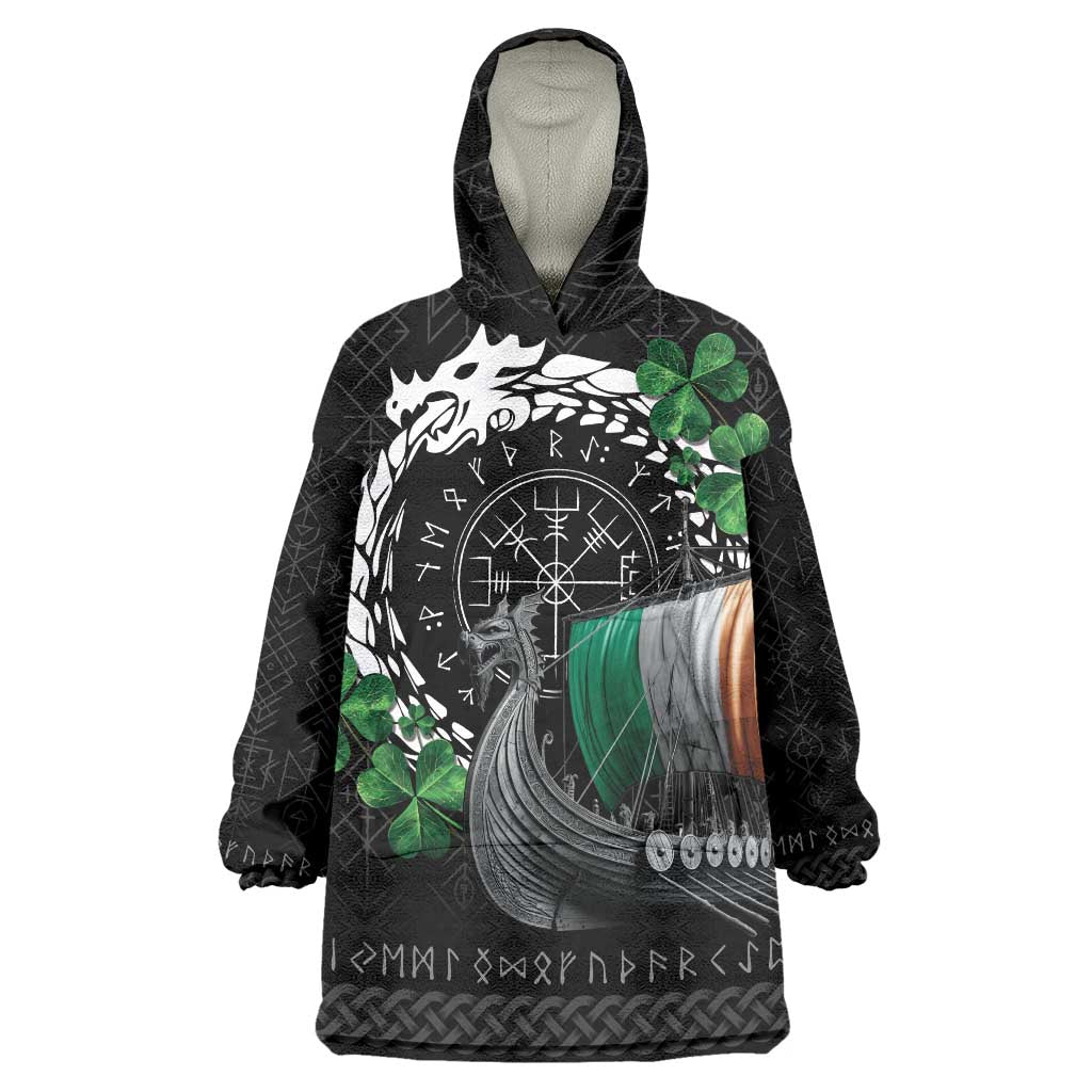 Ireland Viking Drakkar Wearable Blanket Hoodie Viking Blood - Wonder Print Shop