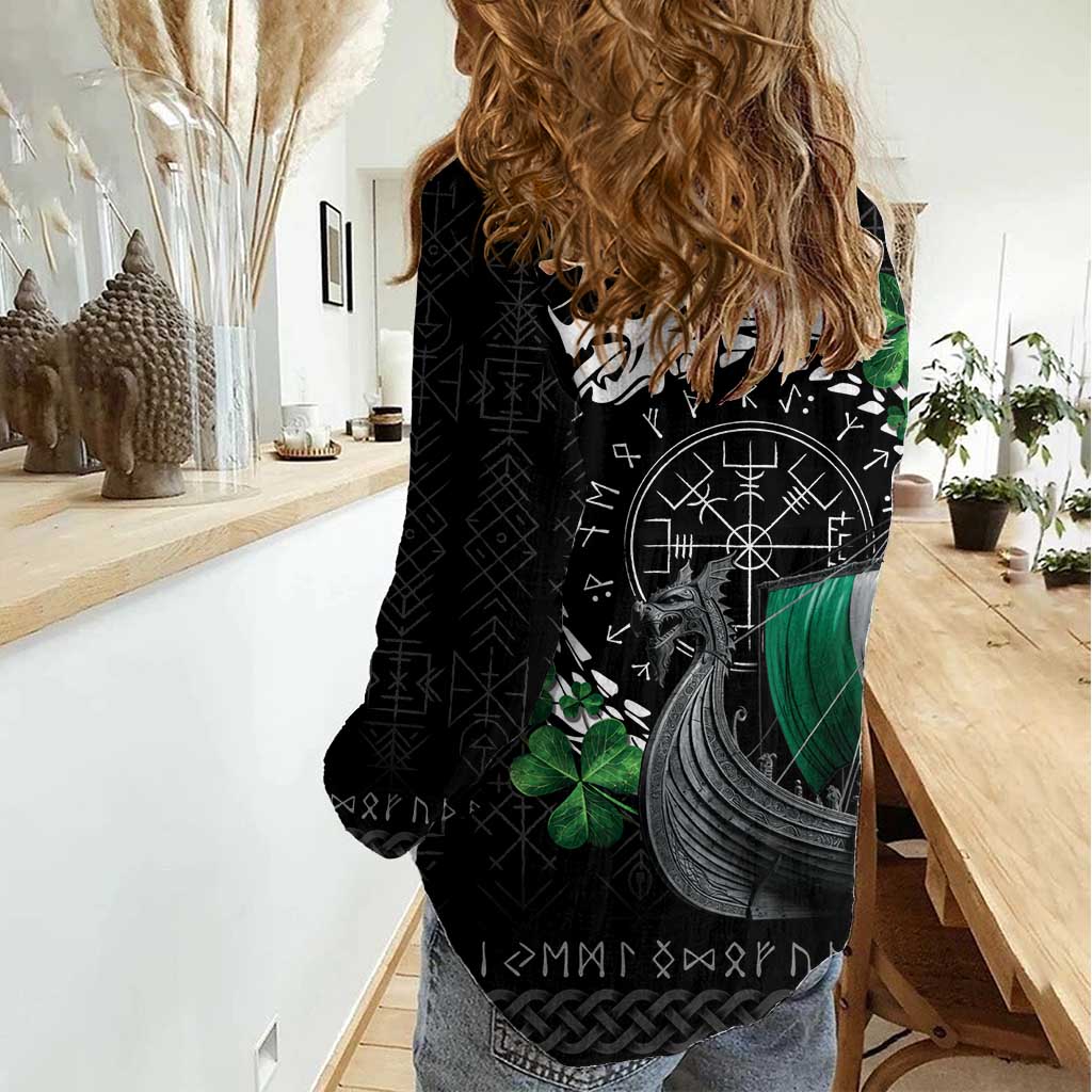 Ireland Viking Drakkar Women Casual Shirt Viking Blood - Wonder Print Shop