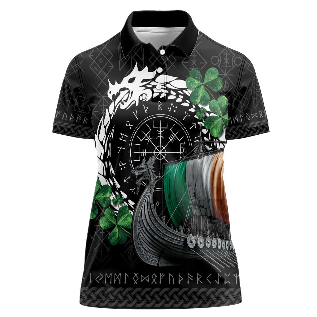 Ireland Viking Drakkar Women Polo Shirt Viking Blood - Wonder Print Shop