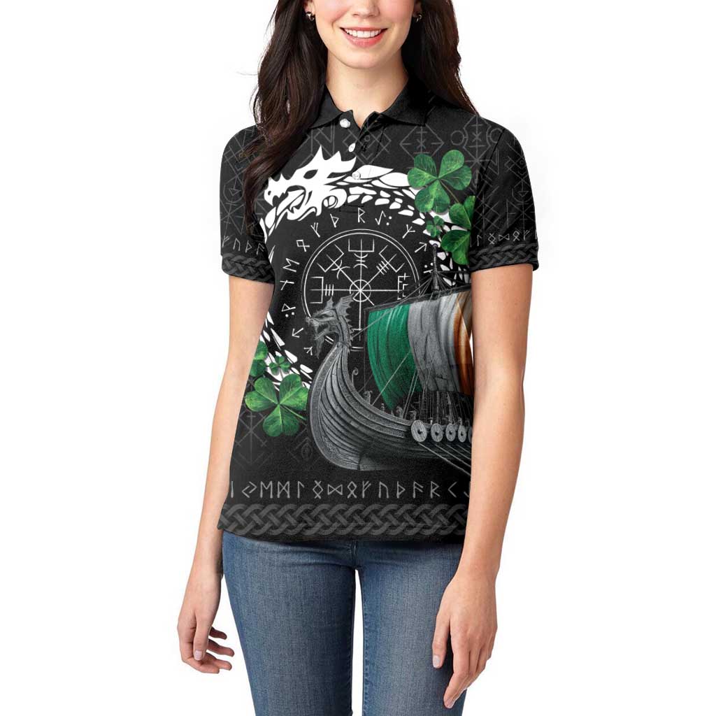 Ireland Viking Drakkar Women Polo Shirt Viking Blood - Wonder Print Shop