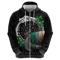 Ireland Viking Drakkar Zip Hoodie Viking Blood - Wonder Print Shop