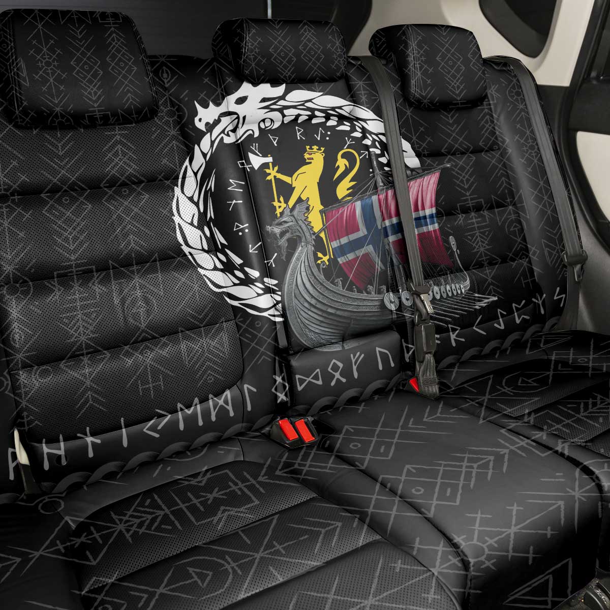 Norway Viking Drakkar Back Car Seat Cover Viking Blood - Wonder Print Shop