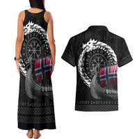 Norway Viking Drakkar Couples Matching Tank Maxi Dress and Hawaiian Shirt Viking Blood - Wonder Print Shop