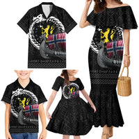 Norway Viking Drakkar Family Matching Mermaid Dress and Hawaiian Shirt Viking Blood - Wonder Print Shop