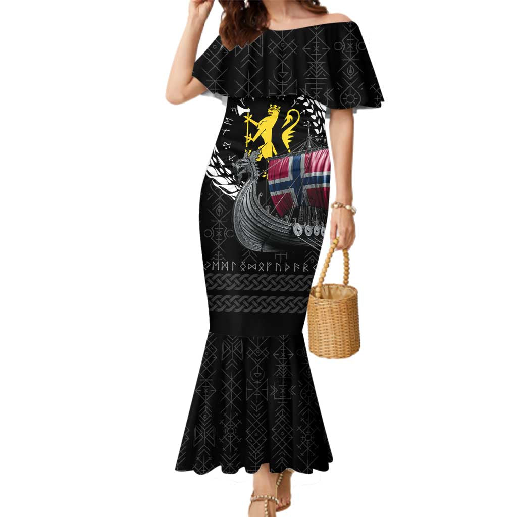 Norway Viking Drakkar Family Matching Mermaid Dress and Hawaiian Shirt Viking Blood - Wonder Print Shop
