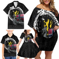 Norway Viking Drakkar Family Matching Off Shoulder Short Dress and Hawaiian Shirt Viking Blood - Wonder Print Shop