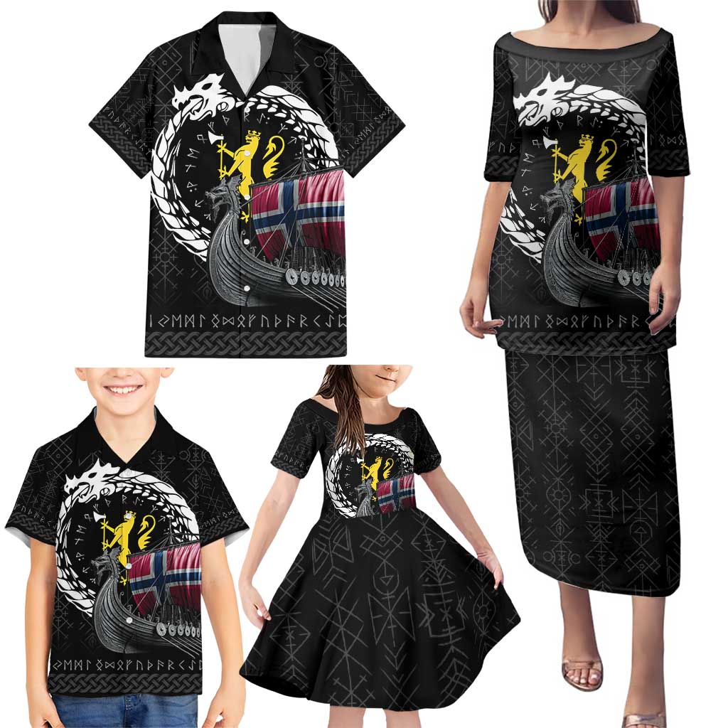 Norway Viking Drakkar Family Matching Puletasi and Hawaiian Shirt Viking Blood - Wonder Print Shop