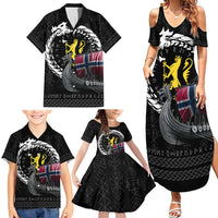 Norway Viking Drakkar Family Matching Summer Maxi Dress and Hawaiian Shirt Viking Blood - Wonder Print Shop