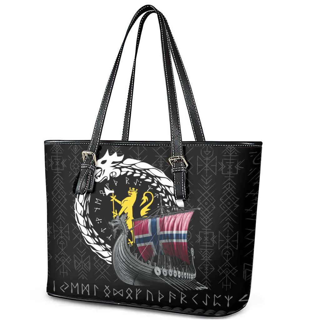 Norway Viking Drakkar Leather Tote Bag Viking Blood - Wonder Print Shop
