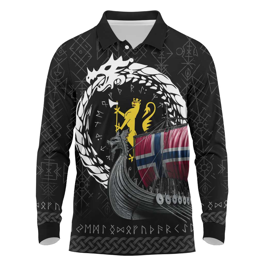 Norway Viking Drakkar Long Sleeve Polo Shirt Viking Blood - Wonder Print Shop