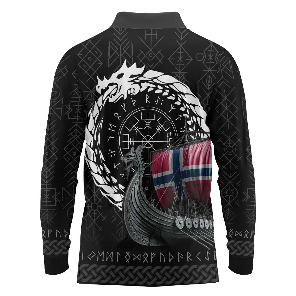 Norway Viking Drakkar Long Sleeve Polo Shirt Viking Blood - Wonder Print Shop