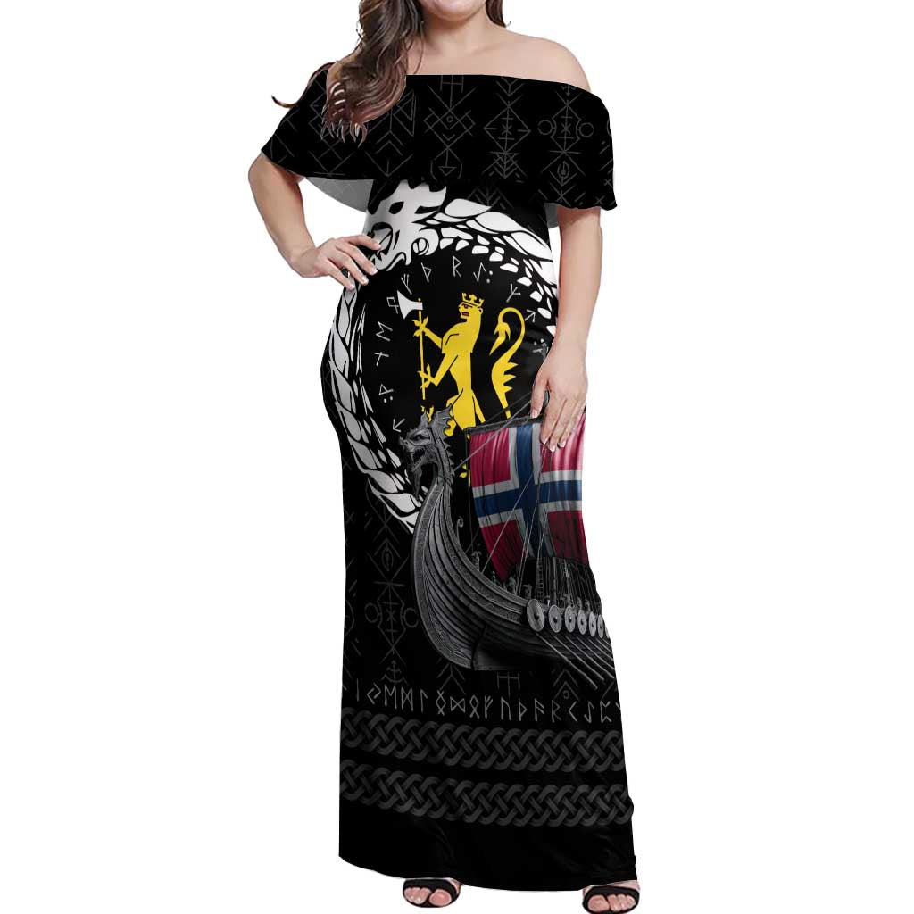 Norway Viking Drakkar Off Shoulder Maxi Dress Viking Blood - Wonder Print Shop