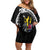 Norway Viking Drakkar Off Shoulder Short Dress Viking Blood - Wonder Print Shop
