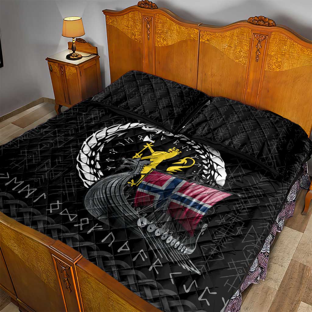 Norway Viking Drakkar Quilt Bed Set Viking Blood - Wonder Print Shop