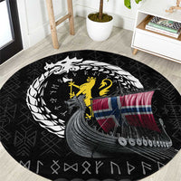 Norway Viking Drakkar Round Carpet Viking Blood - Wonder Print Shop