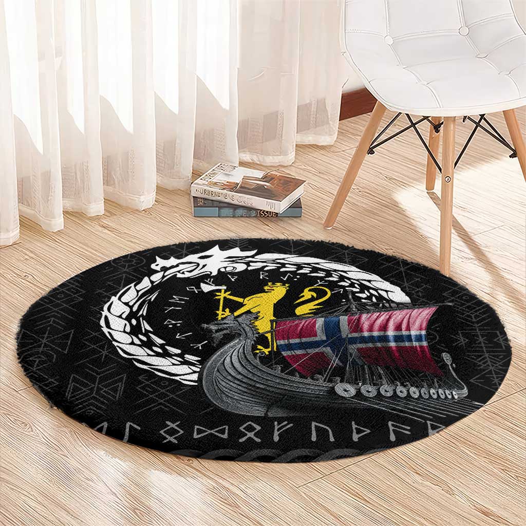 Norway Viking Drakkar Round Carpet Viking Blood - Wonder Print Shop