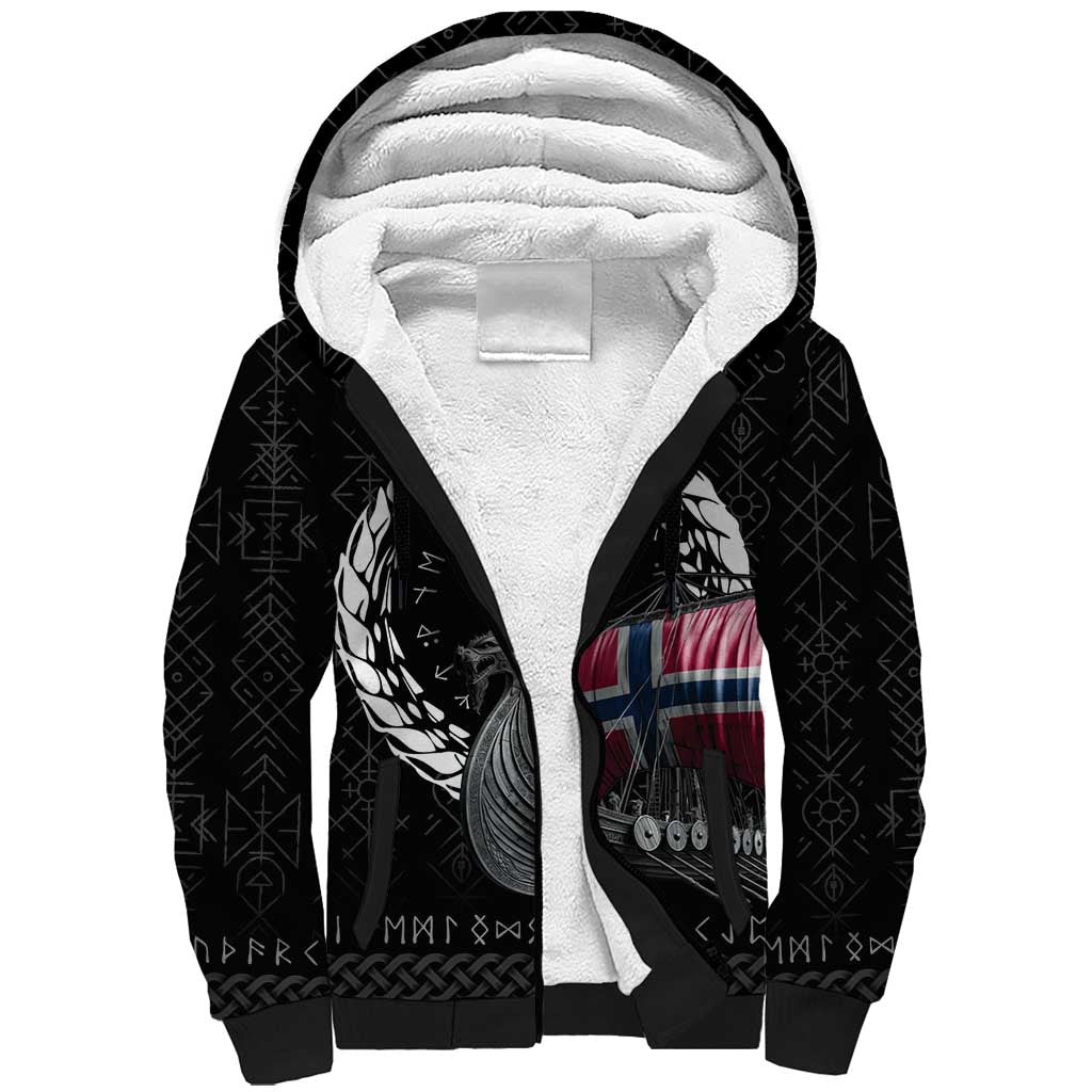 Norway Viking Drakkar Sherpa Hoodie Viking Blood - Wonder Print Shop