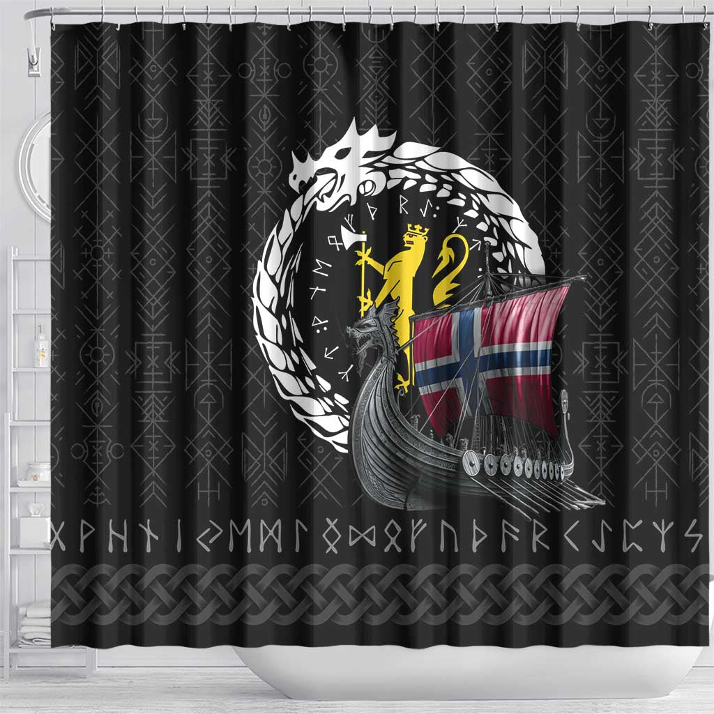 Norway Viking Drakkar Shower Curtain Viking Blood - Wonder Print Shop