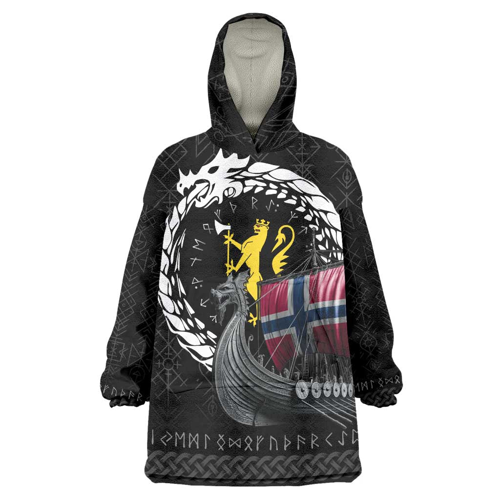 Norway Viking Drakkar Wearable Blanket Hoodie Viking Blood - Wonder Print Shop