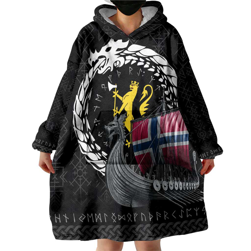 Norway Viking Drakkar Wearable Blanket Hoodie Viking Blood - Wonder Print Shop