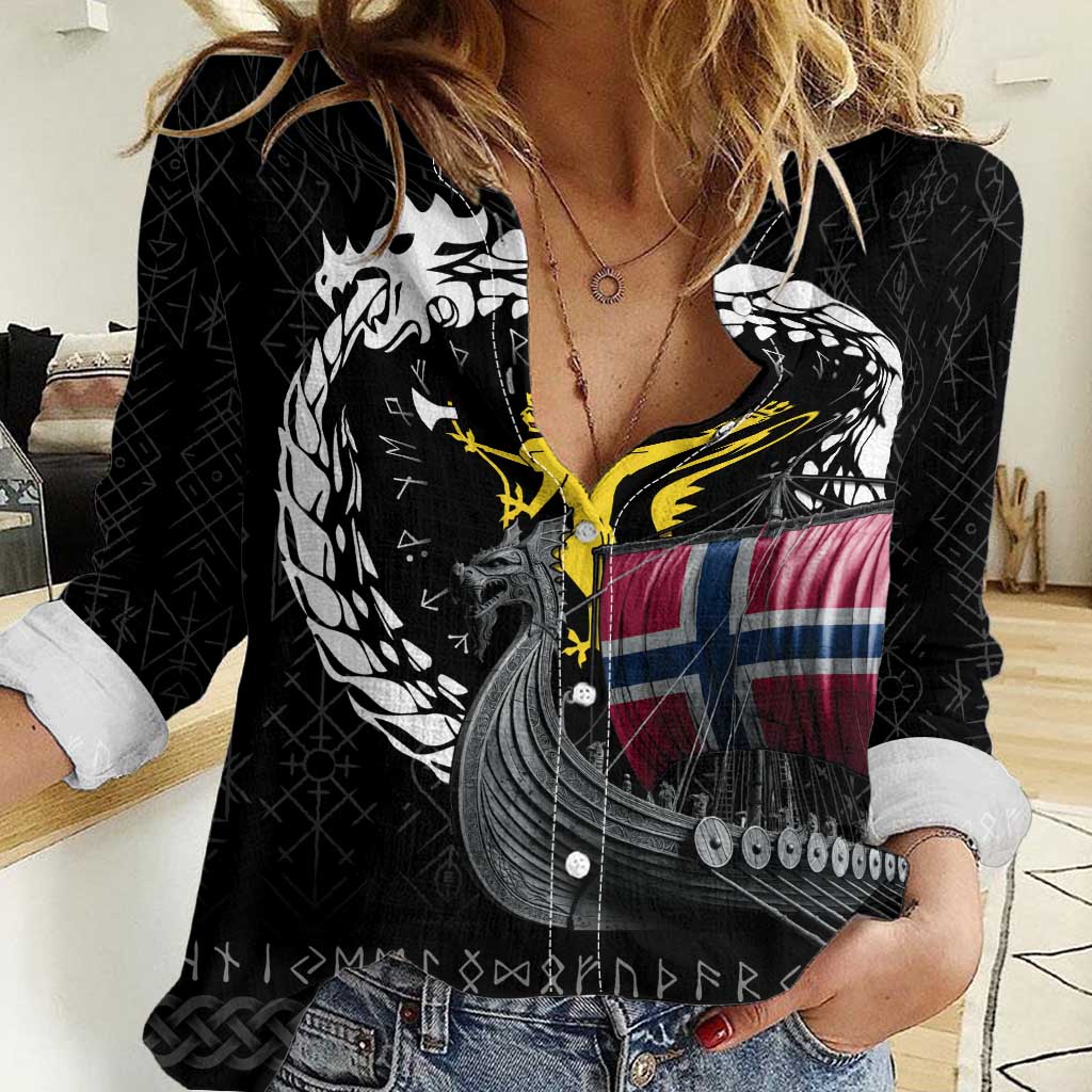 Norway Viking Drakkar Women Casual Shirt Viking Blood - Wonder Print Shop