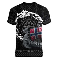 Norway Viking Drakkar Women V-Neck T-Shirt Viking Blood - Wonder Print Shop