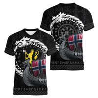 Norway Viking Drakkar Women V-Neck T-Shirt Viking Blood - Wonder Print Shop
