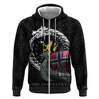 Norway Viking Drakkar Zip Hoodie Viking Blood - Wonder Print Shop