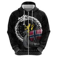 Norway Viking Drakkar Zip Hoodie Viking Blood - Wonder Print Shop