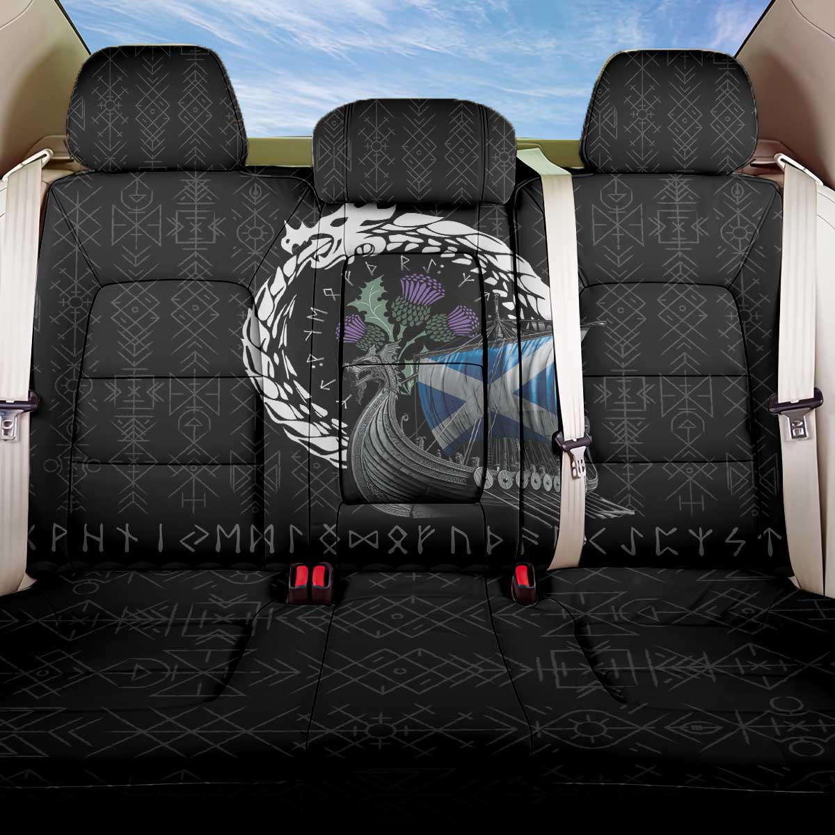 Scotland Viking Drakkar Back Car Seat Cover Viking Blood - Wonder Print Shop